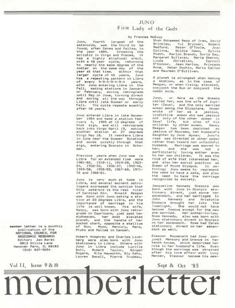 Frances McEvoy Juno First Lady of the Gods V.1 Volume 11 Issue 9 and 10