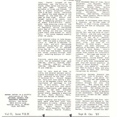 Frances McEvoy Juno First Lady of the Gods V.1 Volume 11 Issue 9 and 10