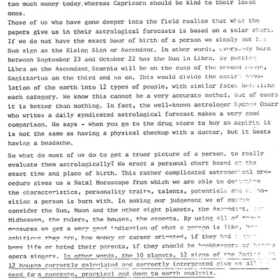 Arabic Parts - Address to the Astrology Buff Club (1973)