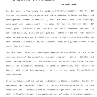 DIE AUSDRUCKSEBENEN DES SEXUELLEN POTENTIAL IM HOROSKOP
