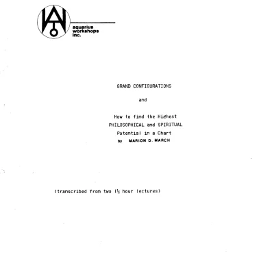 Grand Configurations and Spiritual Potential